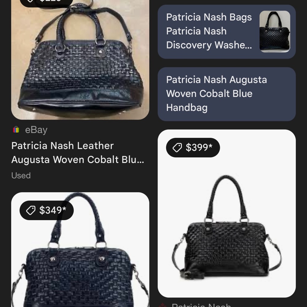 Patricia Nash Black Woven Leather Satchel